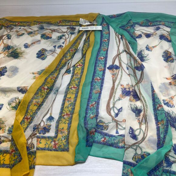 Chico's Botanical 100% Polyester Ruana Wrap Shawl Multicolor One Size NWT - Picture 6 of 6